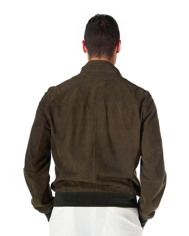 Giubbotto scamosciato color verde