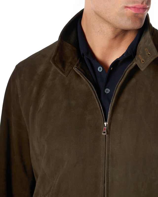 Giubbotto scamosciato color verde