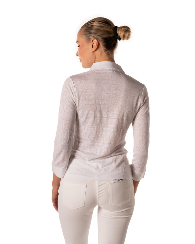 camicia 100% lino 2 tasche colore bianco