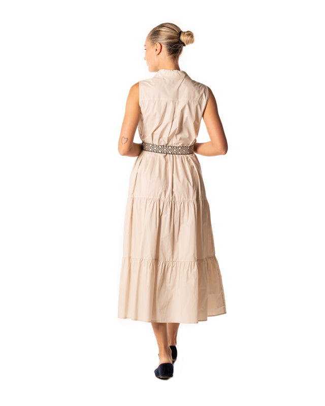 chemisier con cintura colore naturale