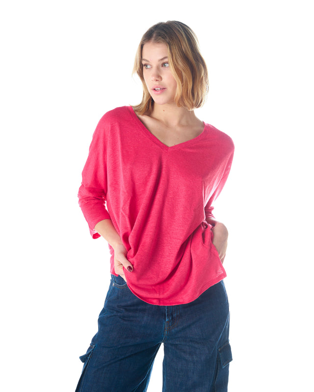 Tshirt scollo a V oversize