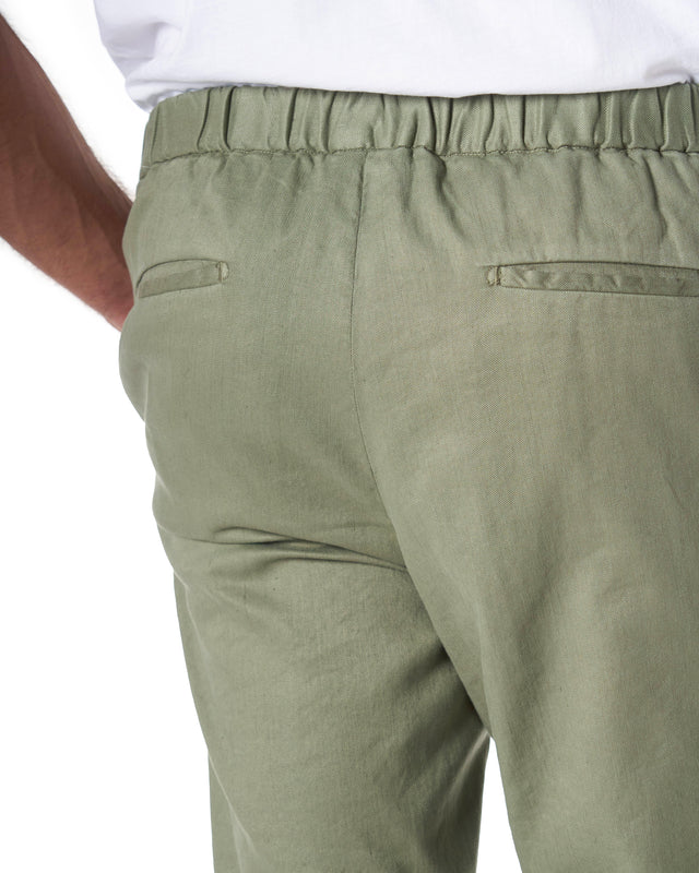Pantaloni lino cotone color verde