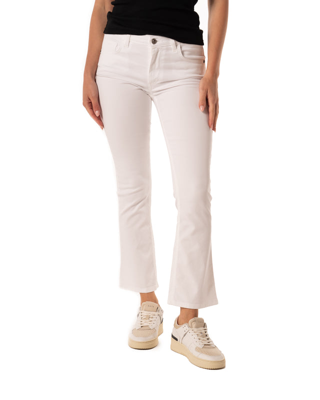 jeans cotone trombetta colore bianco made in italy