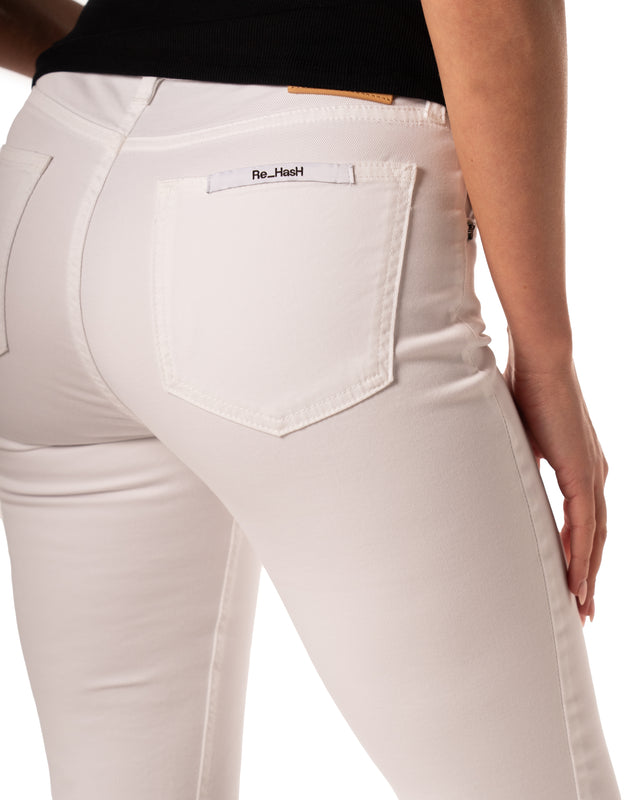 jeans cotone trombetta colore bianco made in italy
