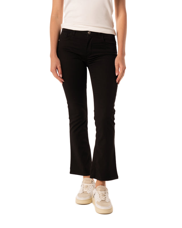 jeans cotone trombetta colore nero made in italy
