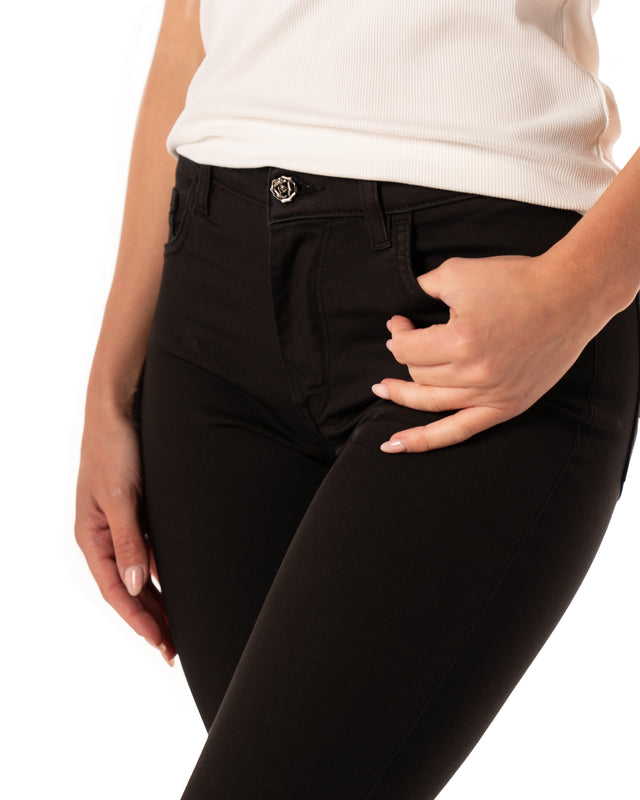 jeans cotone trombetta colore nero made in italy