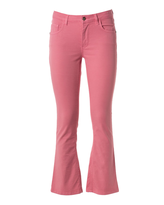 jeans cotone trombetta colore rosa made in italy