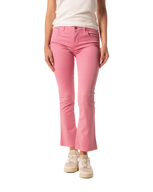 jeans cotone trombetta colore rosa made in italy