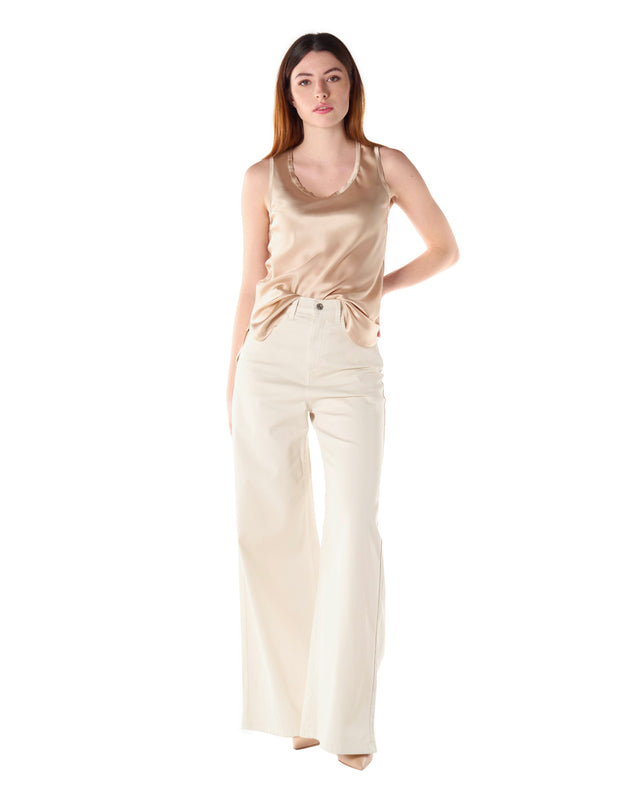 Pantalone palazzo color corda