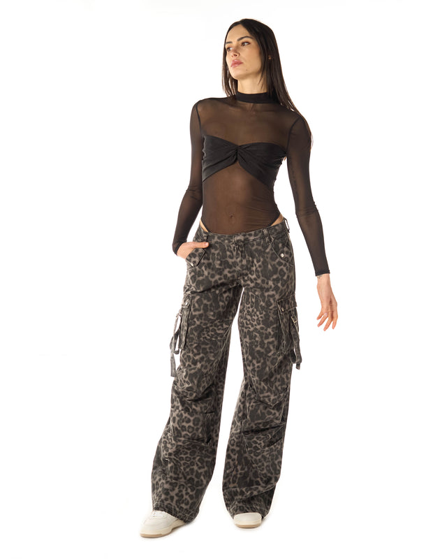 Pantaloni Cargo animalier