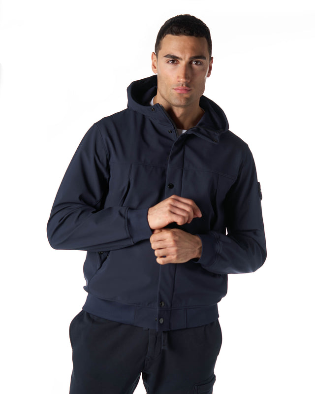 Soft shell cappuccio color blu