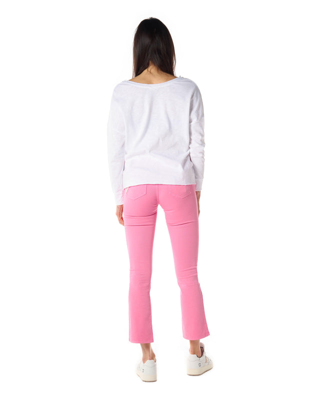 TSHIRT MANICA LUNGA TAGLIO VIVO BIANCA