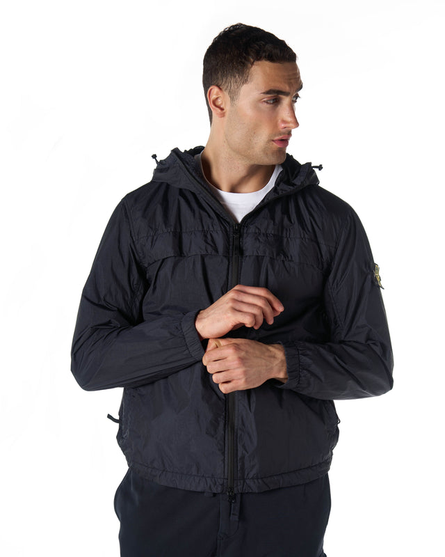 Jacket crinkle color blu