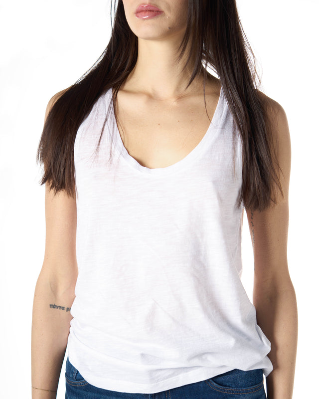 CANOTTIERA TOP COTONE BIANCO