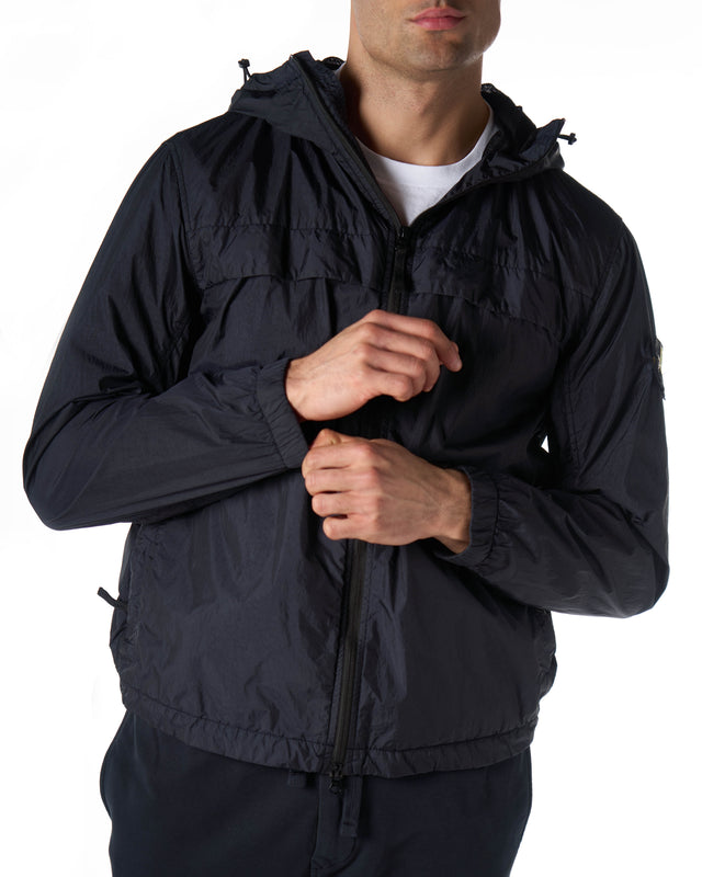 Jacket crinkle color blu