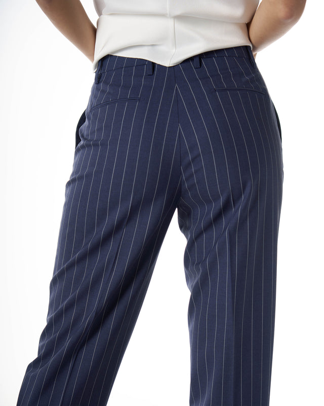 PANTALONI CHICCA GESSATO VITALE BARBERIS BLU