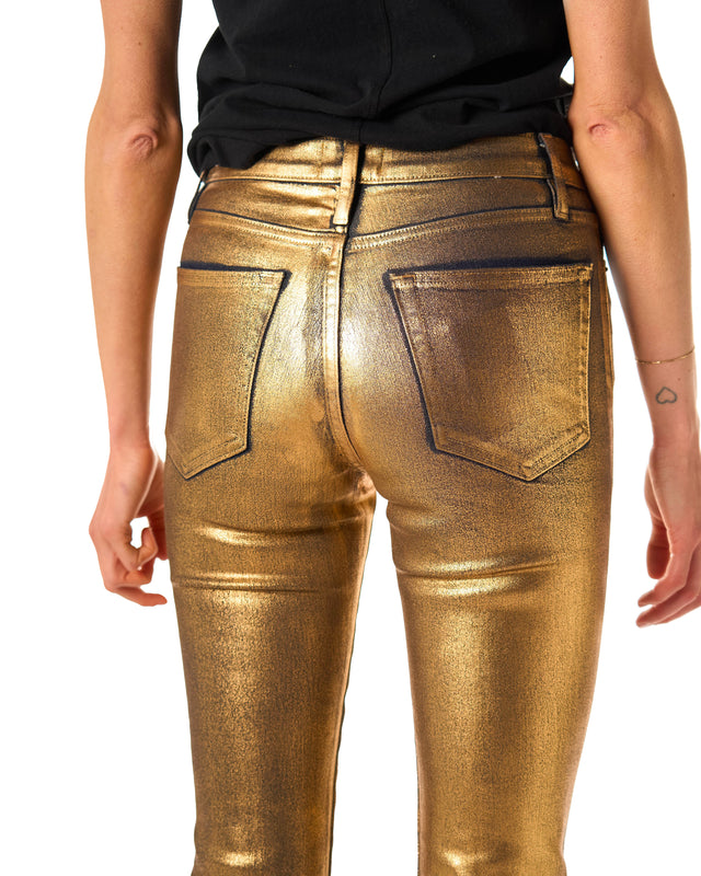 Jeans spalmato oro