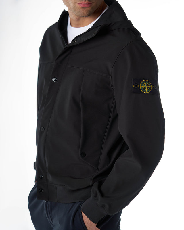 Giubbotto soft shell cappuccio color nero