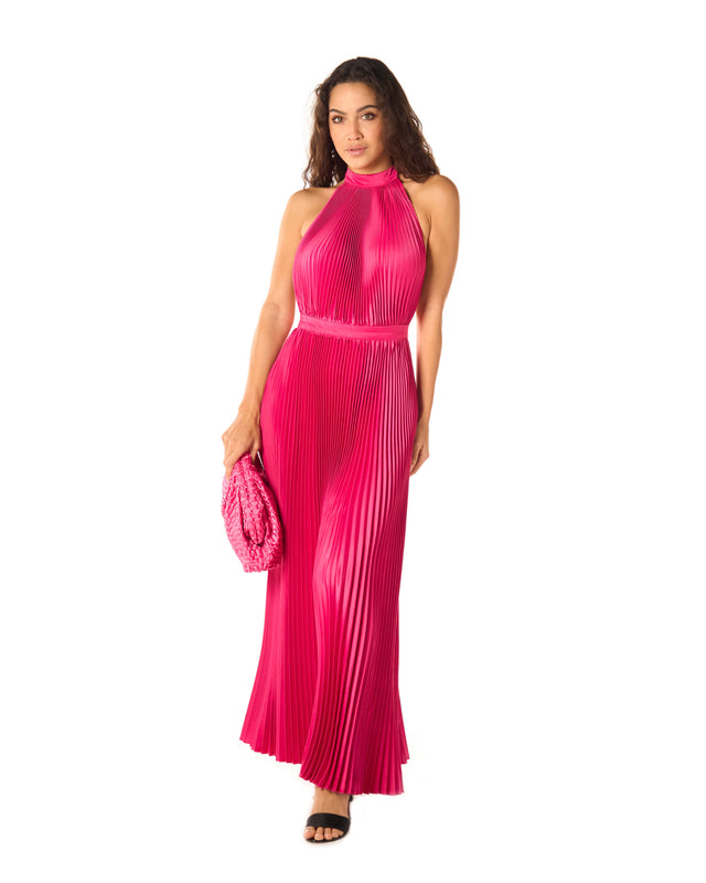 Abito plissette color rosa