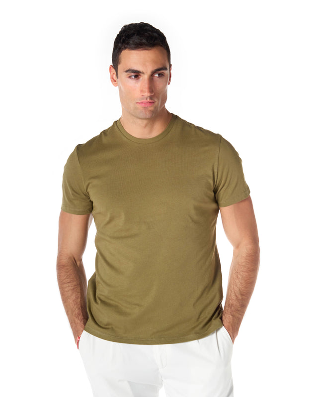 T shirt silk touch color militare