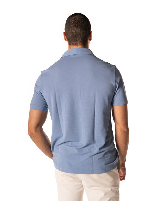 Polo crepe color azzurro