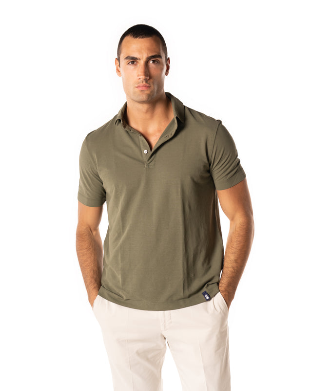 Polo crepe color militare