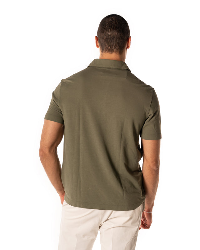 Polo crepe color militare