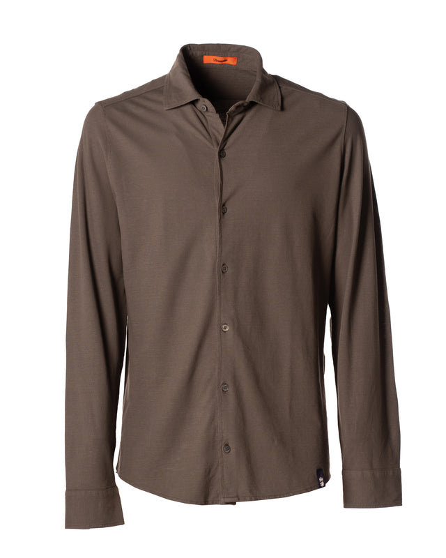 Polo camicia color toupe