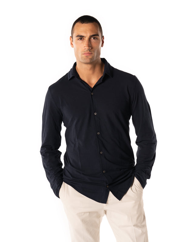 Polo camicia color blu