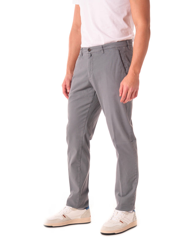 Pantaloni cotone color grigio