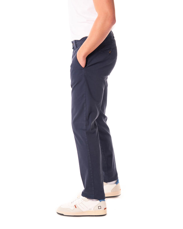 Pantaloni cotone color blu