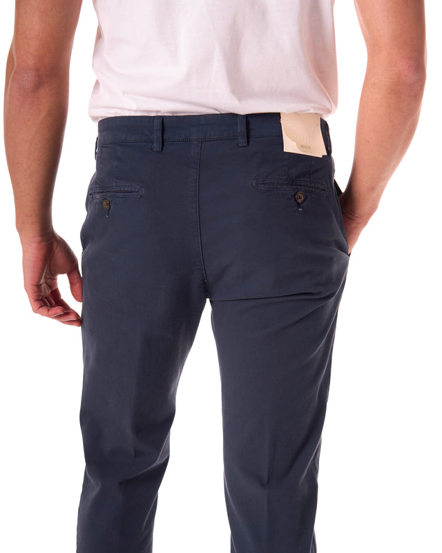 Pantaloni cotone color blu