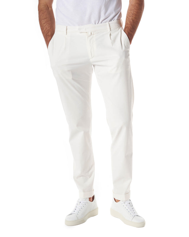 Pantaloni pinces color bianco