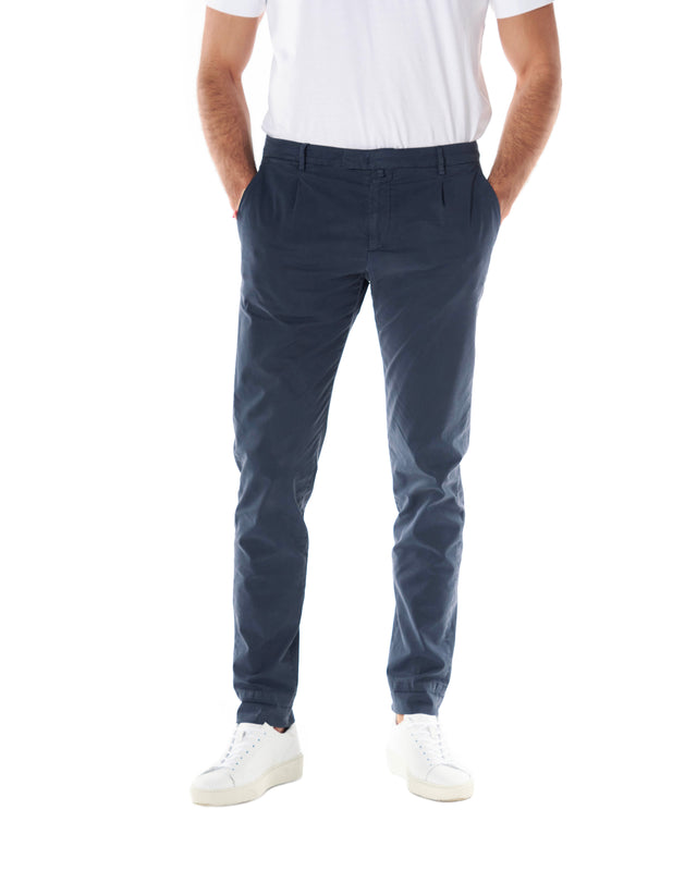 Pantaloni pinces color blu