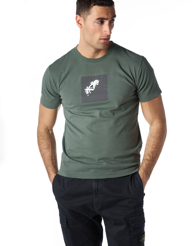 T-shirt logo color muschio