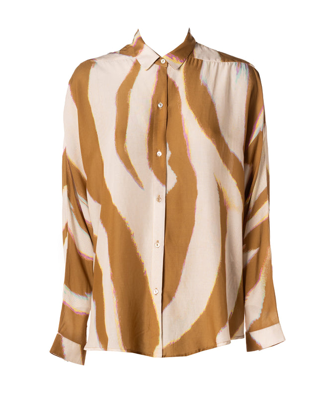 Camicia over stampa zebra