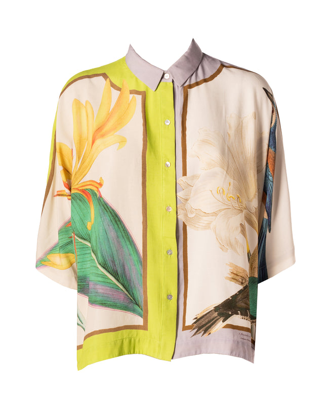 Camicia over stampa esotica
