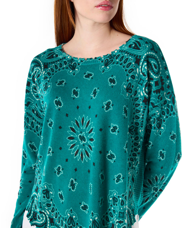 Maglione Cashmere stampa bandana