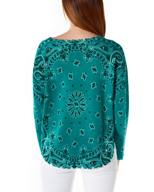 Maglione Cashmere stampa bandana