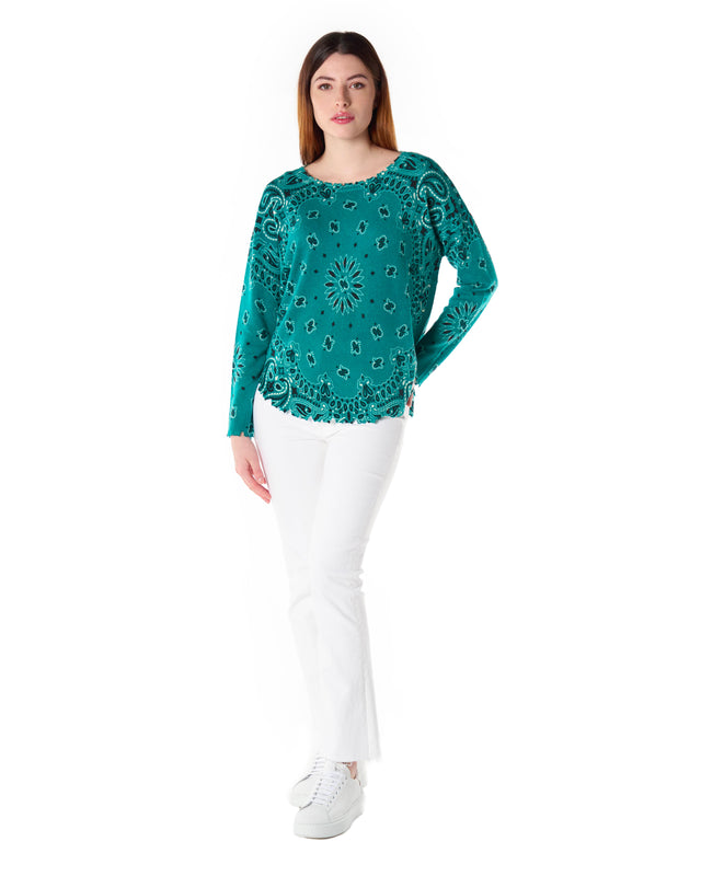 Maglione Cashmere stampa bandana