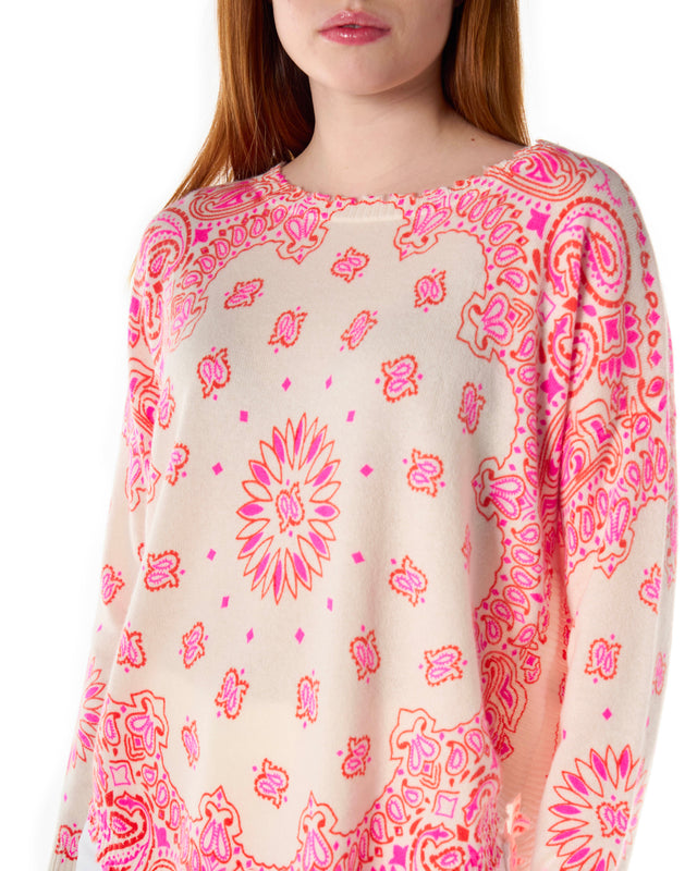 Maglione Cashmere stampa bandana
