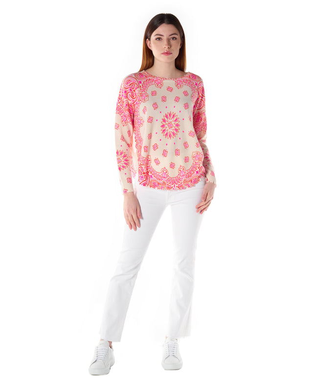 Maglione Cashmere stampa bandana