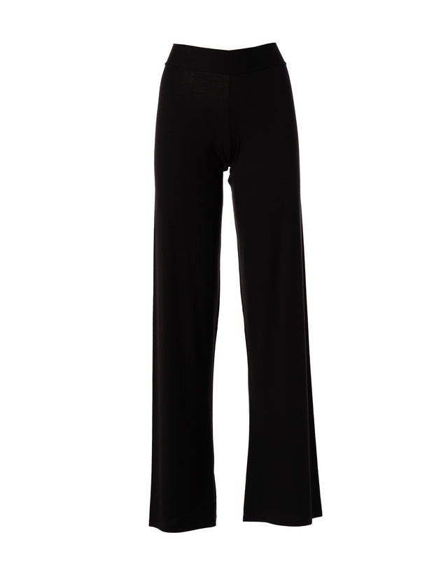 pantalone viscosa fluido con elastico dietro colore nero