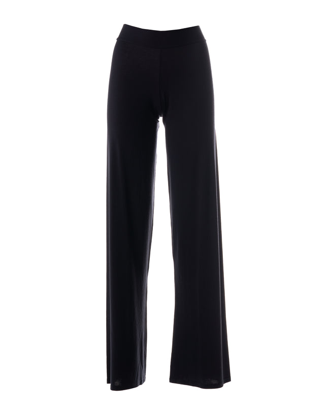 pantalone viscosa fluido con elastico dietro colore blu