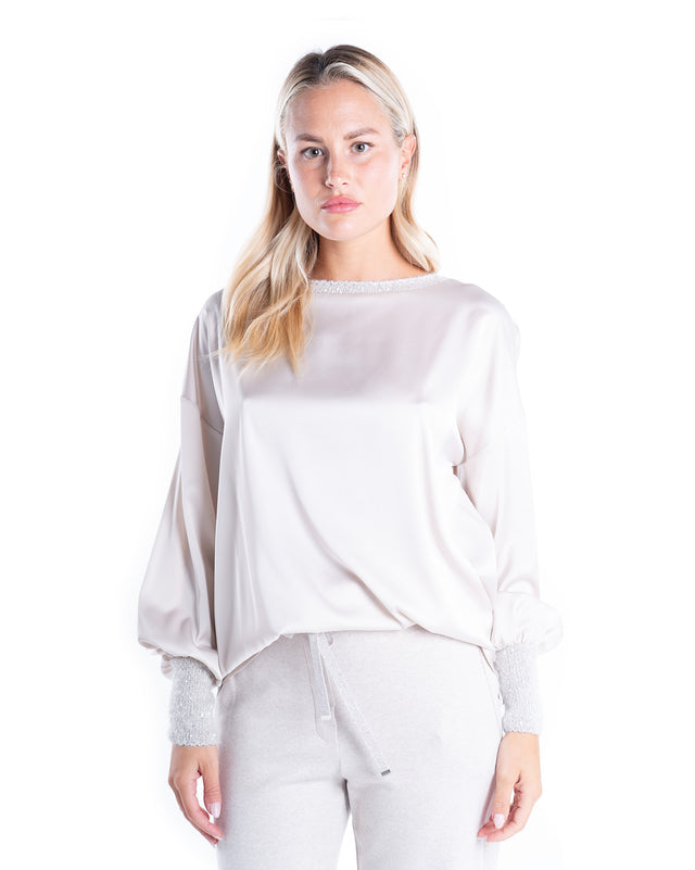 CAMICIA RASO STRETCH BORDO LANA