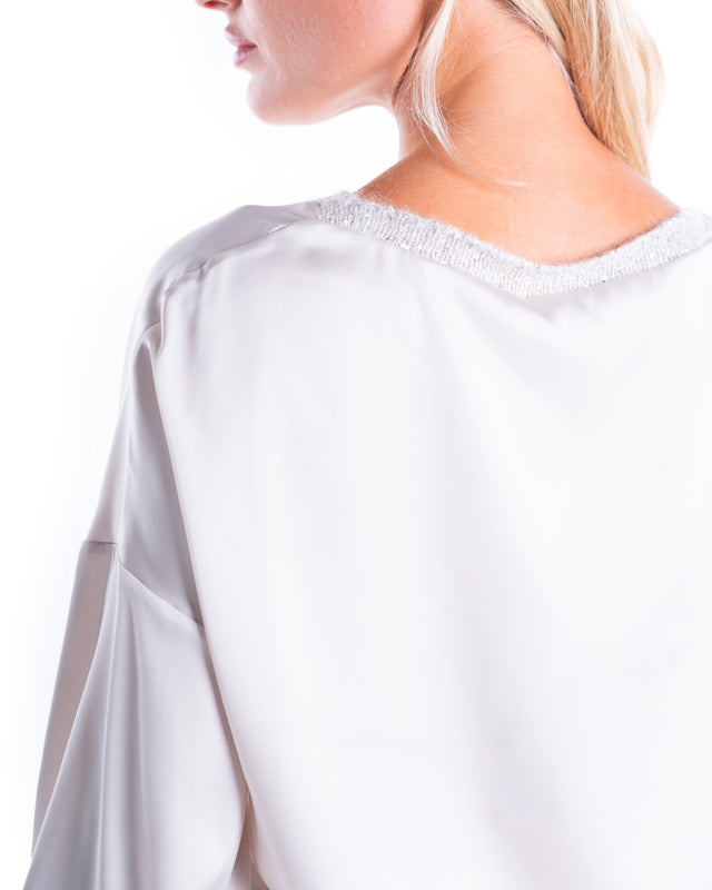 CAMICIA RASO STRETCH BORDO LANA