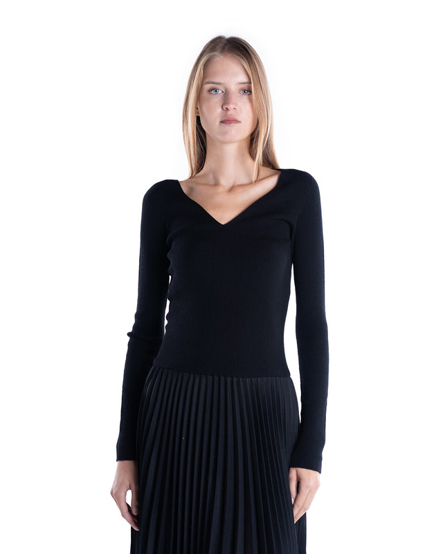 ABITO BIMATERIALE PLISSE