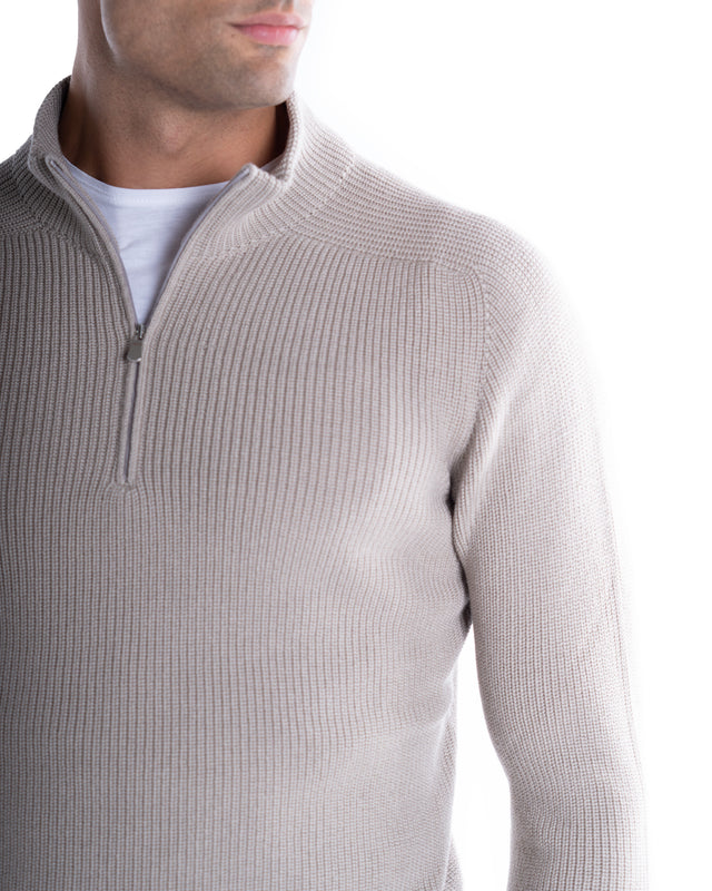 LUPETTO MEZZA ZIP RAINWOOL