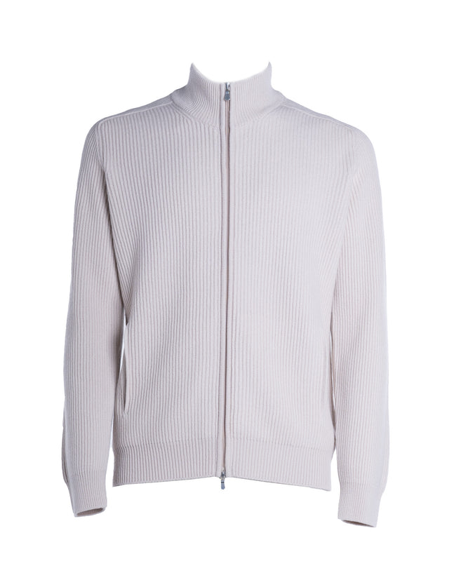FELPA FULL ZIP MISTO CASHMERE