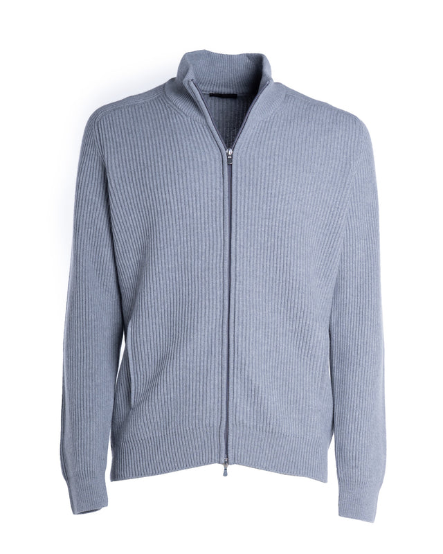 MAGLIA FULL ZIP MISTO CASHMERE